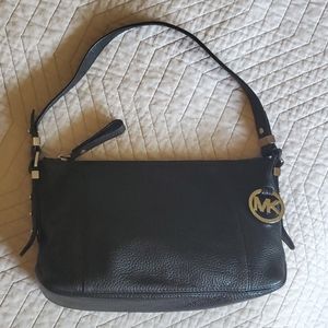 Michael Kors purse, black, medium sized, aprox 12in l x 3in w x 7 in h